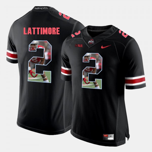 Ohio State Buckeyes Marshon Lattimore Men's #2 Black Pictorial Fashion College Football Jersey 2404VGRH5